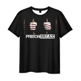 Мужская футболка 3D с принтом Prison break 9 в Петрозаводске, 100% полиэфир | прямой крой, круглый вырез горловины, длина до линии бедер | 