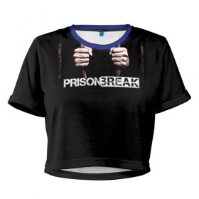 Женская футболка 3D укороченная с принтом Prison break 9 в Петрозаводске, 100% полиэстер | круглая горловина, длина футболки до линии талии, рукава с отворотами | Тематика изображения на принте: 