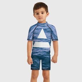 Детский купальный костюм 3D с принтом Ocean в Петрозаводске, Полиэстер 85%, Спандекс 15% | застежка на молнии на спине | 30 seconds to mars | 30 секунд до марса | jared leto | джаред лето