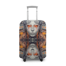 Чехол для чемодана 3D с принтом Robotix в Петрозаводске, 86% полиэфир, 14% спандекс | двустороннее нанесение принта, прорези для ручек и колес | абстракция | арт | девушка | краска | лицо | прикольные | робот | цветные