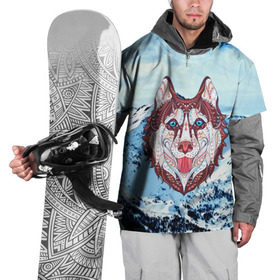 Накидка на куртку 3D с принтом Хаски в Петрозаводске, 100% полиэстер |  | at | bowwow | dog | hound | pooch | арт | гончая | гончая собака | горы | деревья | лес | снег | собака | хаски | холод