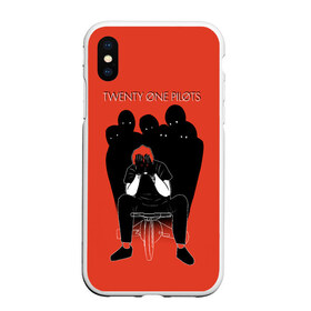 Чехол для iPhone XS Max матовый с принтом Twenty one pilots в Петрозаводске, Силикон | Область печати: задняя сторона чехла, без боковых панелей | 21 | josh dun | music | rock | tyler joseph | арт | джош дан.музыка | рок | тайлер джозеф