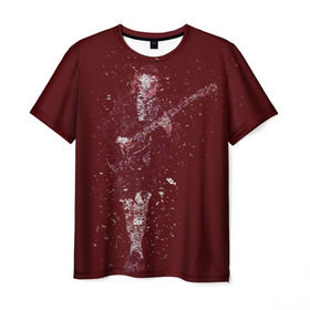 Мужская футболка 3D с принтом Red в Петрозаводске, 100% полиэфир | прямой крой, круглый вырез горловины, длина до линии бедер | ac dc | angus | young | ангус | эйси диси | янг