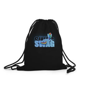 Рюкзак-мешок 3D с принтом Rainbow Dash Swag в Петрозаводске, 100% полиэстер | плотность ткани — 200 г/м2, размер — 35 х 45 см; лямки — толстые шнурки, застежка на шнуровке, без карманов и подкладки | my little pony | пони | радуга
