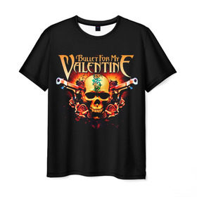 Мужская футболка 3D с принтом Bullet For My Valentine в Петрозаводске, 100% полиэфир | прямой крой, круглый вырез горловины, длина до линии бедер | bullet for my valentine | пуля для моей возлюбленной
