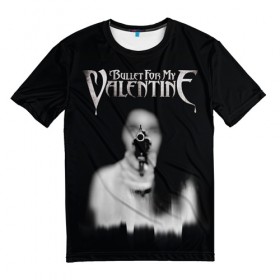 Мужская футболка 3D с принтом Bullet For My Valentine в Петрозаводске, 100% полиэфир | прямой крой, круглый вырез горловины, длина до линии бедер | пуля для моей возлюбленной