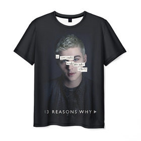Мужская футболка 3D с принтом 13 reason why в Петрозаводске, 100% полиэфир | прямой крой, круглый вырез горловины, длина до линии бедер | 13 reason why | 13 причин почему | сериал