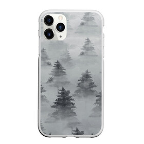Чехол для iPhone 11 Pro Max матовый с принтом Туманный лес в Петрозаводске, Силикон |  | бор | вечер | деревья | елка | еловый | ель | загадочный | земля | зима | лес | мрачный | необычный | природа | серый | сибирь | снег | тайга | туман | хвойный