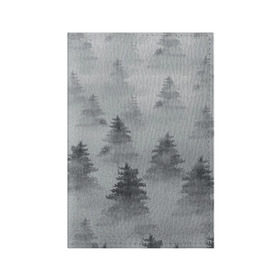 Обложка для паспорта матовая кожа с принтом Туманный лес в Петрозаводске, натуральная матовая кожа | размер 19,3 х 13,7 см; прозрачные пластиковые крепления | бор | вечер | деревья | елка | еловый | ель | загадочный | земля | зима | лес | мрачный | необычный | природа | серый | сибирь | снег | тайга | туман | хвойный