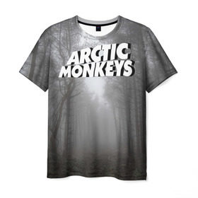 Мужская футболка 3D с принтом Forest Monkeys в Петрозаводске, 100% полиэфир | прямой крой, круглый вырез горловины, длина до линии бедер | arctic monkeys