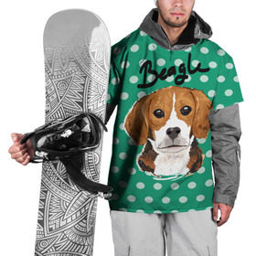 Накидка на куртку 3D с принтом Бигль в Петрозаводске, 100% полиэстер |  | beagle | арт | гончая | горошек | животное | кружочек | пес | собака | текстура