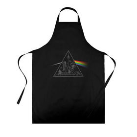 Фартук 3D с принтом Pink Floyd Make Rainbow в Петрозаводске, 100% полиэстер | общий размер — 65 х 85 см, ширина нагрудника — 26 см, горловина — 53 см, длина завязок — 54 см, общий обхват в поясе — 173 см. Принт на завязках и на горловине наносится с двух сторон, на основной части фартука — только с внешней стороны | англия | басы | британия | гитара | группа | логотип | музыка | песни | пинк флойд | призма | радуга | рок | свет