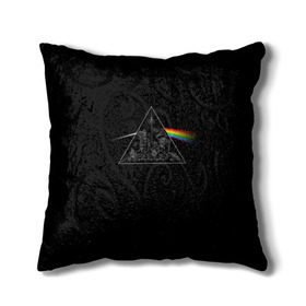 Подушка 3D с принтом Pink Floyd Make Rainbow в Петрозаводске, наволочка – 100% полиэстер, наполнитель – холлофайбер (легкий наполнитель, не вызывает аллергию). | состоит из подушки и наволочки. Наволочка на молнии, легко снимается для стирки | англия | басы | британия | гитара | группа | логотип | музыка | песни | пинк флойд | призма | радуга | рок | свет