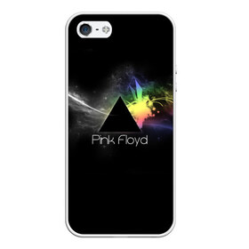 Чехол для iPhone 5/5S матовый с принтом Pink Floyd Logo в Петрозаводске, Силикон | Область печати: задняя сторона чехла, без боковых панелей | англия | басы | британия | гитара | группа | дым | космос | логотип | музыка | песни | пинк флойд | призма | радуга | рок | свет