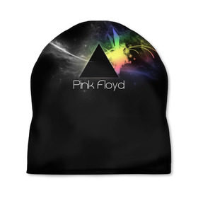 Шапка 3D с принтом Pink Floyd Logo в Петрозаводске, 100% полиэстер | универсальный размер, печать по всей поверхности изделия | англия | басы | британия | гитара | группа | дым | космос | логотип | музыка | песни | пинк флойд | призма | радуга | рок | свет