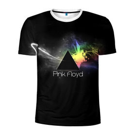 Мужская футболка 3D спортивная с принтом Pink Floyd Logo в Петрозаводске, 100% полиэстер с улучшенными характеристиками | приталенный силуэт, круглая горловина, широкие плечи, сужается к линии бедра | англия | басы | британия | гитара | группа | дым | космос | логотип | музыка | песни | пинк флойд | призма | радуга | рок | свет