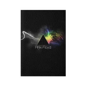 Обложка для паспорта матовая кожа с принтом Pink Floyd Logo в Петрозаводске, натуральная матовая кожа | размер 19,3 х 13,7 см; прозрачные пластиковые крепления | англия | басы | британия | гитара | группа | дым | космос | логотип | музыка | песни | пинк флойд | призма | радуга | рок | свет