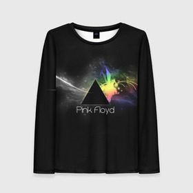 Женский лонгслив 3D с принтом Pink Floyd Logo в Петрозаводске, 100% полиэстер | длинные рукава, круглый вырез горловины, полуприлегающий силуэт | англия | басы | британия | гитара | группа | дым | космос | логотип | музыка | песни | пинк флойд | призма | радуга | рок | свет