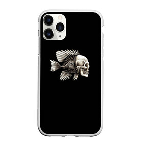 Чехол для iPhone 11 Pro матовый с принтом Рыба Скелет в Петрозаводске, Силикон |  | Тематика изображения на принте: анатомия | кости | море | плавники | принт | рисунок | рыбный | рыбы | тату | ужас | хвост | череп | черный | чешуя