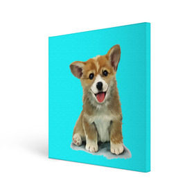 Холст квадратный с принтом Корги в Петрозаводске, 100% ПВХ |  | Тематика изображения на принте: corgy | dog | korgi | puppy | вельш корги | кардиган | коржик | пемброк | собака | щенок