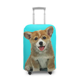 Чехол для чемодана 3D с принтом Корги в Петрозаводске, 86% полиэфир, 14% спандекс | двустороннее нанесение принта, прорези для ручек и колес | corgy | dog | korgi | puppy | вельш корги | кардиган | коржик | пемброк | собака | щенок