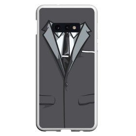 Чехол для Samsung S10E силиконовый с принтом Костюм в Петрозаводске, Силикон | Область печати: задняя сторона чехла, без боковых панелей | галстук | классика | костюм | пиджак | стиль | строгий