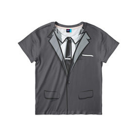 Детская футболка 3D с принтом Костюм в Петрозаводске, 100% гипоаллергенный полиэфир | прямой крой, круглый вырез горловины, длина до линии бедер, чуть спущенное плечо, ткань немного тянется | Тематика изображения на принте: галстук | классика | костюм | пиджак | стиль | строгий