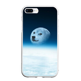 Чехол для iPhone 7Plus/8 Plus матовый с принтом Doge в Петрозаводске, Силикон | Область печати: задняя сторона чехла, без боковых панелей | meme | доге | космос | луна