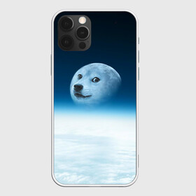 Чехол для iPhone 12 Pro с принтом Doge в Петрозаводске, силикон | область печати: задняя сторона чехла, без боковых панелей | meme | доге | космос | луна