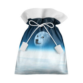 Подарочный 3D мешок с принтом Doge в Петрозаводске, 100% полиэстер | Размер: 29*39 см | meme | доге | космос | луна