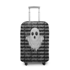 Чехол для чемодана 3D с принтом GHOST в Петрозаводске, 86% полиэфир, 14% спандекс | двустороннее нанесение принта, прорези для ручек и колес | black and white | soul | spirit | привидение | призрак | фантом | черно белый