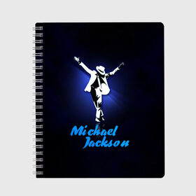 Тетрадь с принтом Майкл Джексон в Петрозаводске, 100% бумага | 48 листов, плотность листов — 60 г/м2, плотность картонной обложки — 250 г/м2. Листы скреплены сбоку удобной пружинной спиралью. Уголки страниц и обложки скругленные. Цвет линий — светло-серый
 | michael jackson | король