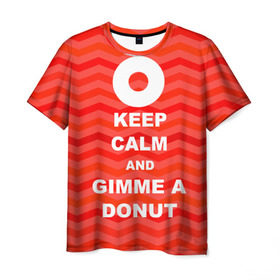 Мужская футболка 3D с принтом Gimme a donut в Петрозаводске, 100% полиэфир | прямой крой, круглый вырез горловины, длина до линии бедер | keep calm | полосы | сериал | твин пикс | текстура | фильмы