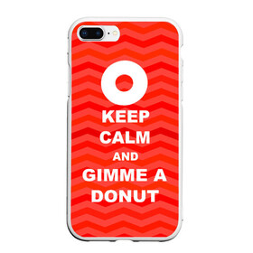 Чехол для iPhone 7Plus/8 Plus матовый с принтом Gimme a donut в Петрозаводске, Силикон | Область печати: задняя сторона чехла, без боковых панелей | keep calm | полосы | сериал | твин пикс | текстура | фильмы
