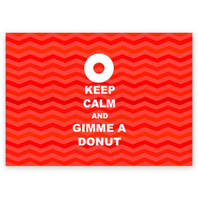Поздравительная открытка с принтом Gimme a donut в Петрозаводске, 100% бумага | плотность бумаги 280 г/м2, матовая, на обратной стороне линовка и место для марки
 | keep calm | полосы | сериал | твин пикс | текстура | фильмы
