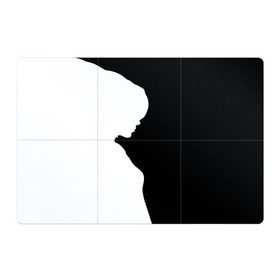 Магнитный плакат 3Х2 с принтом Силуэт девушки в Петрозаводске, Полимерный материал с магнитным слоем | 6 деталей размером 9*9 см | белое | женщина | чб | черное