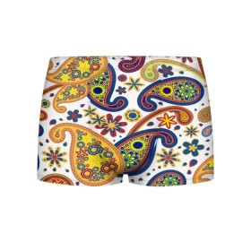 Мужские трусы 3D с принтом Цветные огурцы в Петрозаводске, 50% хлопок, 50% полиэстер | классическая посадка, на поясе мягкая тканевая резинка | cucumber | flower | gherkin | ornament | pattern | гжель | орнамент | текстура | турецкий огурец | узоры | цветок | цветочный | этнический узор