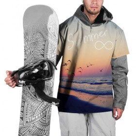 Накидка на куртку 3D с принтом Summer в Петрозаводске, 100% полиэстер |  | summer | закат | лето | пляж