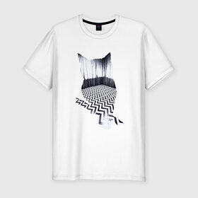 Мужская футболка премиум с принтом OWL в Петрозаводске, 92% хлопок, 8% лайкра | приталенный силуэт, круглый вырез ворота, длина до линии бедра, короткий рукав | арт | животные | птицы | сериал | сова | твин пикс | фильмы