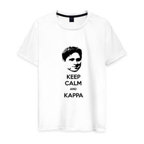 Мужская футболка хлопок с принтом Kappa в Петрозаводске, 100% хлопок | прямой крой, круглый вырез горловины, длина до линии бедер, слегка спущенное плечо. | Тематика изображения на принте: cs go | kappa | каппа | кс го