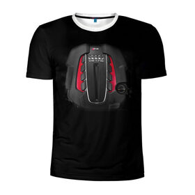 Мужская футболка 3D спортивная с принтом Мотор в Петрозаводске, 100% полиэстер с улучшенными характеристиками | приталенный силуэт, круглая горловина, широкие плечи, сужается к линии бедра | Тематика изображения на принте: audi | ауди | машина