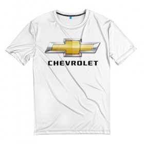 Мужская футболка 3D с принтом Chevrolet в Петрозаводске, 100% полиэфир | прямой крой, круглый вырез горловины, длина до линии бедер | 