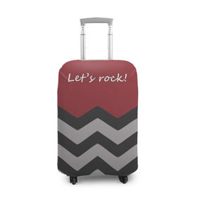 Чехол для чемодана 3D с принтом Let`s rock! в Петрозаводске, 86% полиэфир, 14% спандекс | двустороннее нанесение принта, прорези для ручек и колес | lets rock | twin peaks | давайте сделаем это | даян | даяна | диана | дэвид линч | карлик | твин пикс