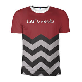 Мужская футболка 3D спортивная с принтом Let`s rock! в Петрозаводске, 100% полиэстер с улучшенными характеристиками | приталенный силуэт, круглая горловина, широкие плечи, сужается к линии бедра | lets rock | twin peaks | давайте сделаем это | даян | даяна | диана | дэвид линч | карлик | твин пикс