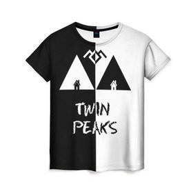 Женская футболка 3D с принтом Twin Peaks в Петрозаводске, 100% полиэфир ( синтетическое хлопкоподобное полотно) | прямой крой, круглый вырез горловины, длина до линии бедер | арт | сериал | твин пикс | фильмы | черно белые