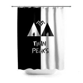 Штора 3D для ванной с принтом Twin Peaks в Петрозаводске, 100% полиэстер | плотность материала — 100 г/м2. Стандартный размер — 146 см х 180 см. По верхнему краю — пластиковые люверсы для креплений. В комплекте 10 пластиковых колец | арт | сериал | твин пикс | фильмы | черно белые