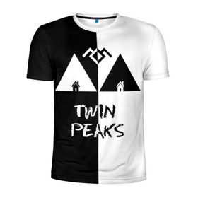Мужская футболка 3D спортивная с принтом Twin Peaks в Петрозаводске, 100% полиэстер с улучшенными характеристиками | приталенный силуэт, круглая горловина, широкие плечи, сужается к линии бедра | арт | сериал | твин пикс | фильмы | черно белые