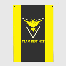 Постер с принтом Team instinct в Петрозаводске, 100% бумага
 | бумага, плотность 150 мг. Матовая, но за счет высокого коэффициента гладкости имеет небольшой блеск и дает на свету блики, но в отличии от глянцевой бумаги не покрыта лаком | Тематика изображения на принте: game | игра | игрок | инстинкт | пикачу | покемон