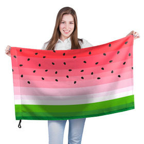 Флаг 3D с принтом Арбузик в Петрозаводске, 100% полиэстер | плотность ткани — 95 г/м2, размер — 67 х 109 см. Принт наносится с одной стороны | pattern | trend | арбуз | зеленый | косточки | красный | мода | патерн | паттерн | розовый | текстура | тренд | фрукт | ягода