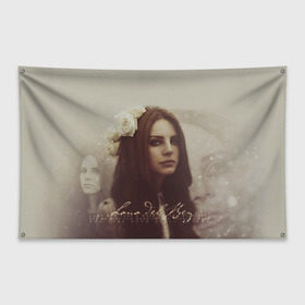 Флаг-баннер с принтом Lana Del Rey в Петрозаводске, 100% полиэстер | размер 67 х 109 см, плотность ткани — 95 г/м2; по краям флага есть четыре люверса для крепления | lana del rey | лана дель рей